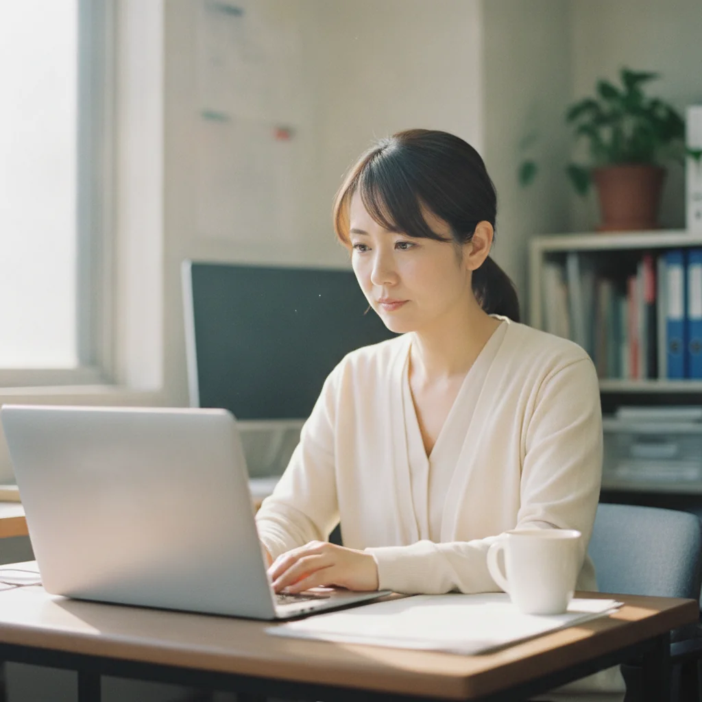 事務所で講座を受ける社員